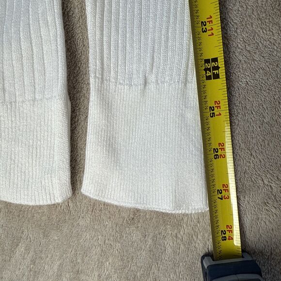 Matty M White Ribbed Cardigan Open Front Lightweight Stretch Women’s XL - Picture 9 of 11